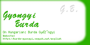 gyongyi burda business card